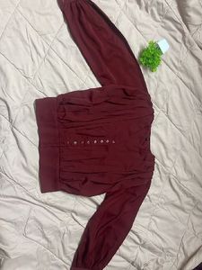 Chic Burgundy Button-Up Blouse