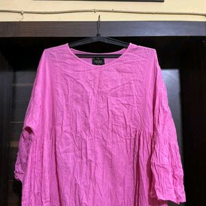 Beautiful Pink Kurta with Lace Detail