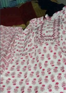 Pink Printed Kurta with Pants