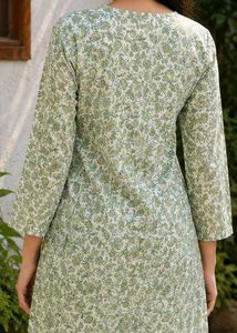 Green Floral Print Kurta