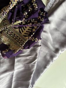 Elegant Lilac Saree with Embellished Blouse