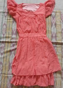 Coral Chiffon Dress