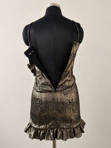ZARA Metallic Ruched Mini Dress