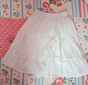 Boho Tiered White Mini Skirt