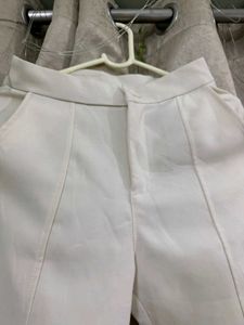 Chic White Split Flare Pants