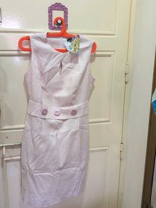 Chic Pink Textured Sleeveless Dress