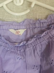 Lavender Eyelet Off-Shoulder Top