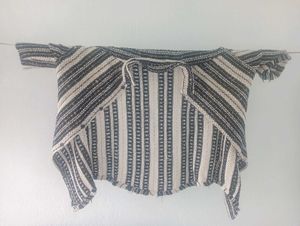 Striped Short Sleeve Shirt black and white combina