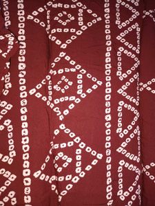 Maroon Bandhani Print Kurta