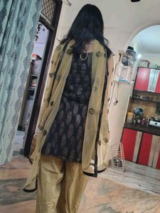 Elegant Black &amp; Gold Kurta Set with Dupatta