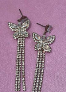 Sparkling Butterfly Dangle Earrings