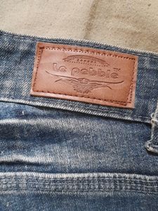 Ribbed Denim Shorts
