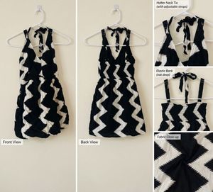 Black &amp; White Zigzag Halter Top