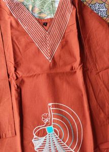 Vibrant Orange Kurta Set with Dupatta