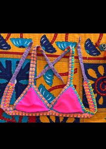 Vibrant Crochet Bikini Top
