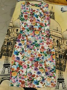 Floral Print Sheath Dress streachable