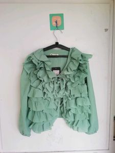 Cute Ruffled Green Blouse