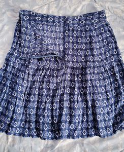 Boho Blue Print Mini Skirt