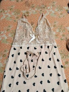 Cute Heart Print Nightgown