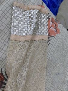 coral and baiege kurta set with under shirt