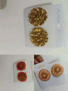 Earrings Tops 3 Pair Of Combo