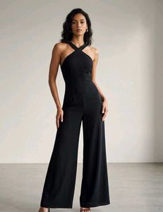 Elegant Black Halter Neck Jumpsuit