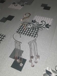 Boho Ear Cuff with Pearl Dangle Chains