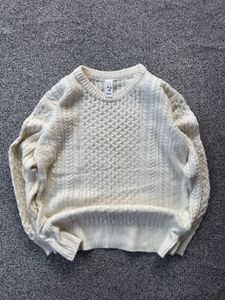 Cream Cable Knit Pullover Sweater