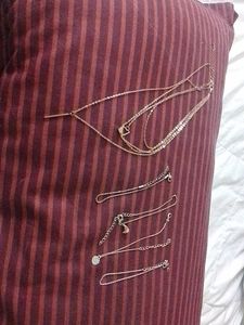 Artificial Rose Gold Necklace &amp; Bracelet Set