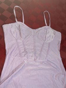 Cute Lilac Ruched Mini Dress