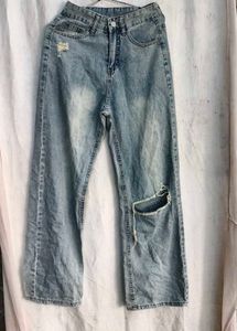 I. Light Wash Ripped Jeans