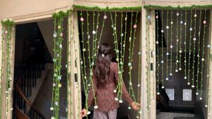 Handmade Floral Door Curtain