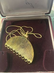 Ornate Gold oxidised Pendant Necklace