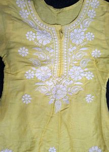 Yellow Chikankari Kurta