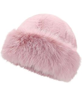 Pink Faux Fur Beanie Hat