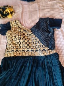 Teal Embroidered Anarkali Suit