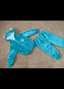 Cute Teal Teddy Bear Hoodie and Pants Set
