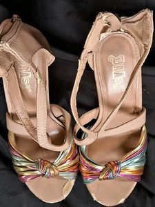 Nude Branded Heels Brash
