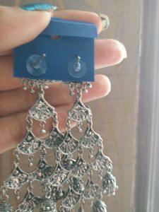 Oxidized Silver Chandbali Kashmiri Earrings
