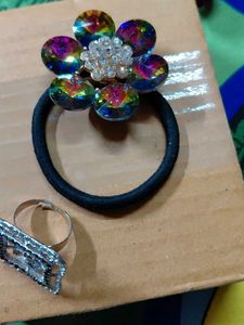 Sparkling Butterfly Ring adjustable &amp; rubber