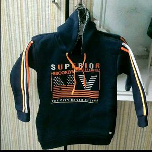 Boys Navy Hoodie "The City Never Sleeps"