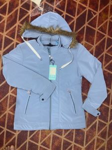 Stylish Light Blue Puffer Jacket