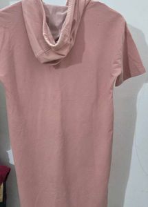 Pink Hoodie Dress with "FEARLESS" Graphic