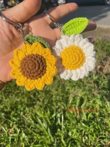 Handmade Crochet Flower Keychain Set