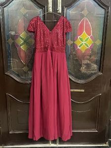 Sparkling maroon Ethnic Gown