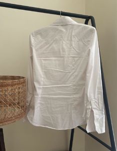 Zara fitted Classic White Button-Up Shirt