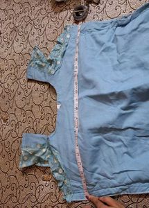 Elegant Light Blue Palazzo indowestern