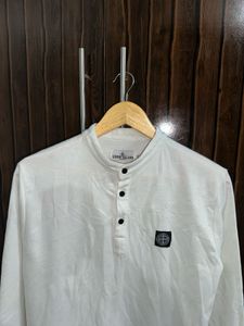 Stone Island White Long Sleeve T-Shirt