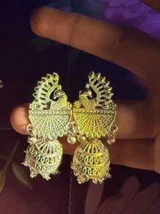 Elegant Peacock Jhumka Earrings