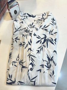 Men's White Bamboo Print Shirt